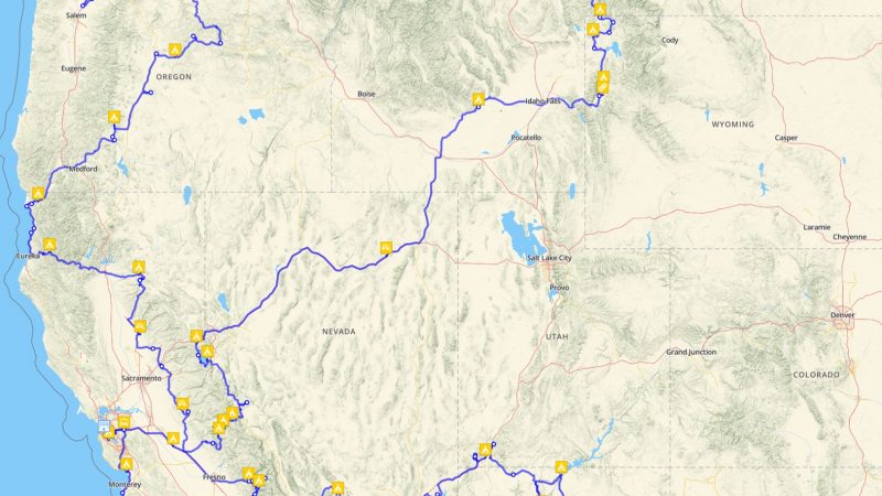 Routeplanning West-USA